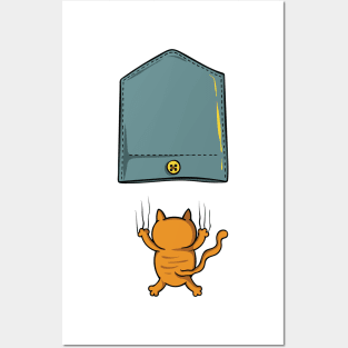 Cat Falling Posters and Art